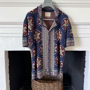 Scotch & Soda Navy Patterned Polo Shirt